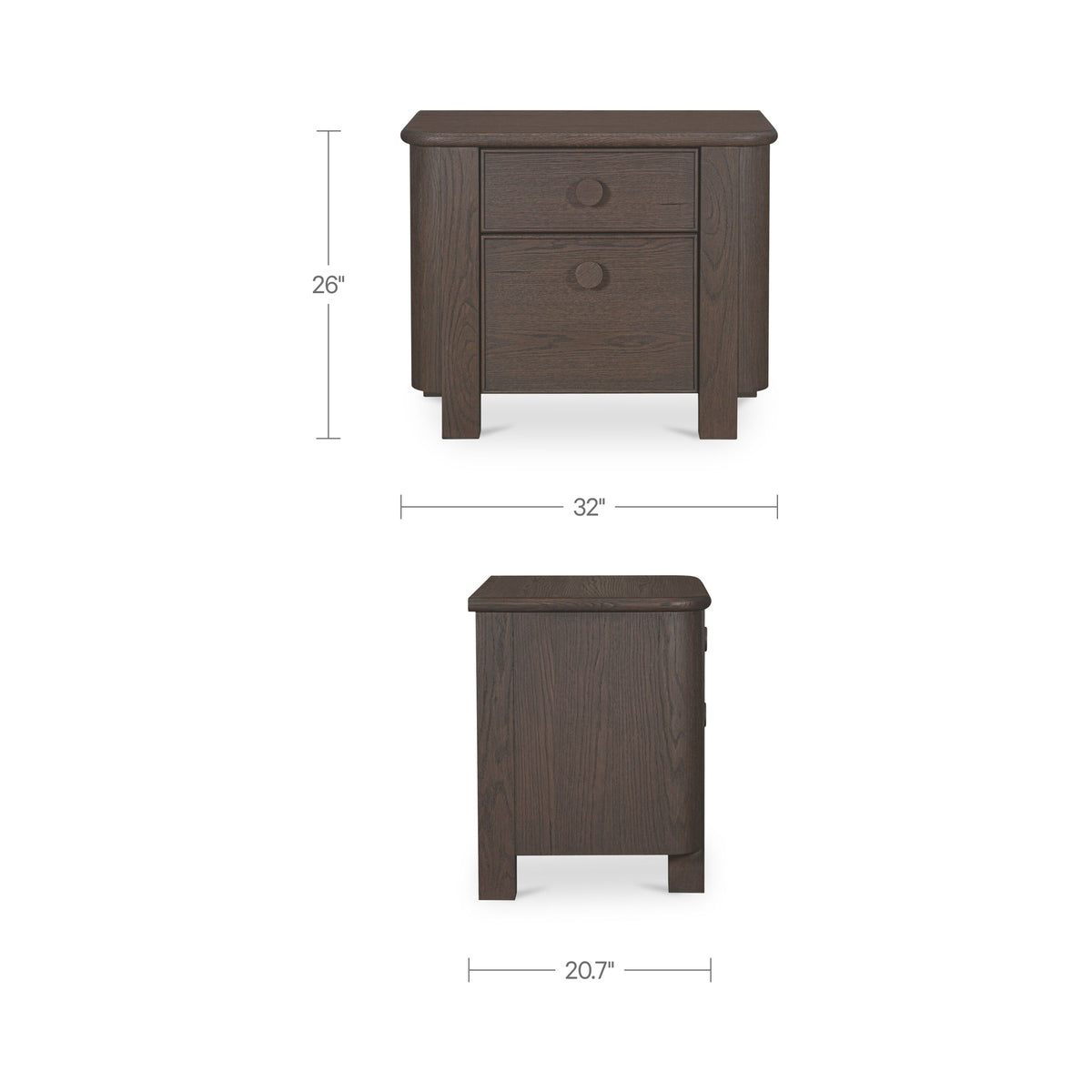 Loren Nightstand – 18" to 32" Oak Veneer Nightstand (2 Colors) (19)
