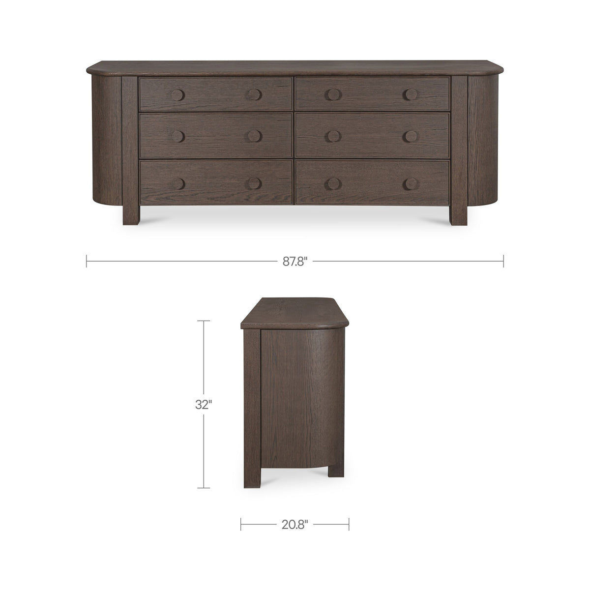 Loren Dresser – 87.8" Oak Veneer 6 Drawer Dresser (2 Colors) (14)