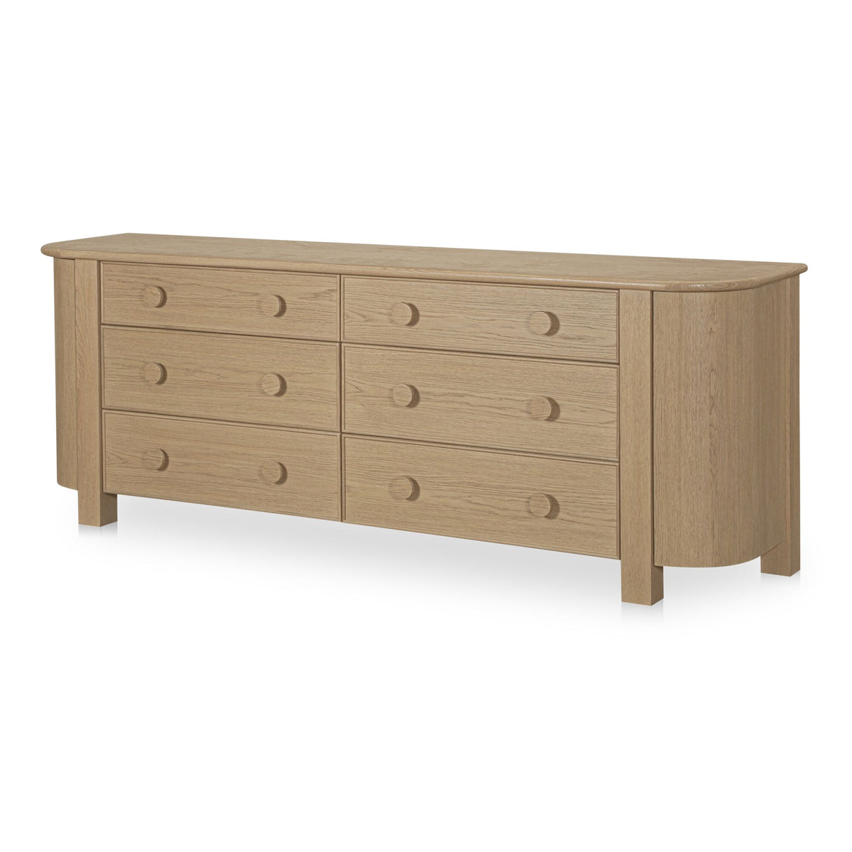 Loren Dresser – 87.8" Oak Veneer 6 Drawer Dresser (2 Colors) (22)