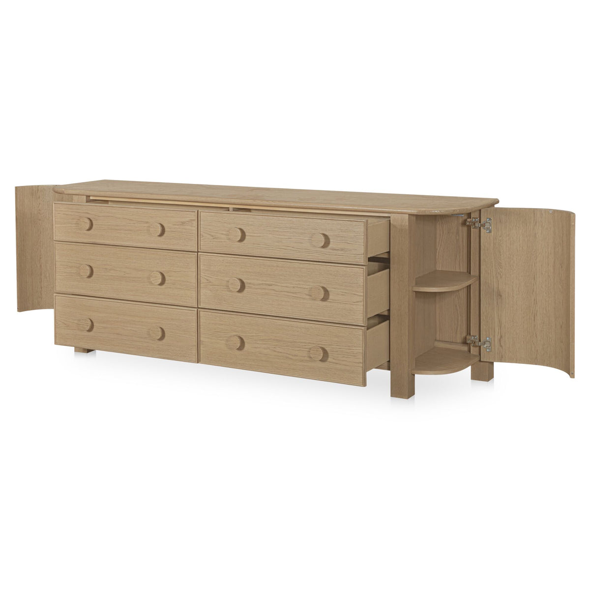 Loren Dresser – 87.8" Oak Veneer 6 Drawer Dresser (2 Colors) (21)