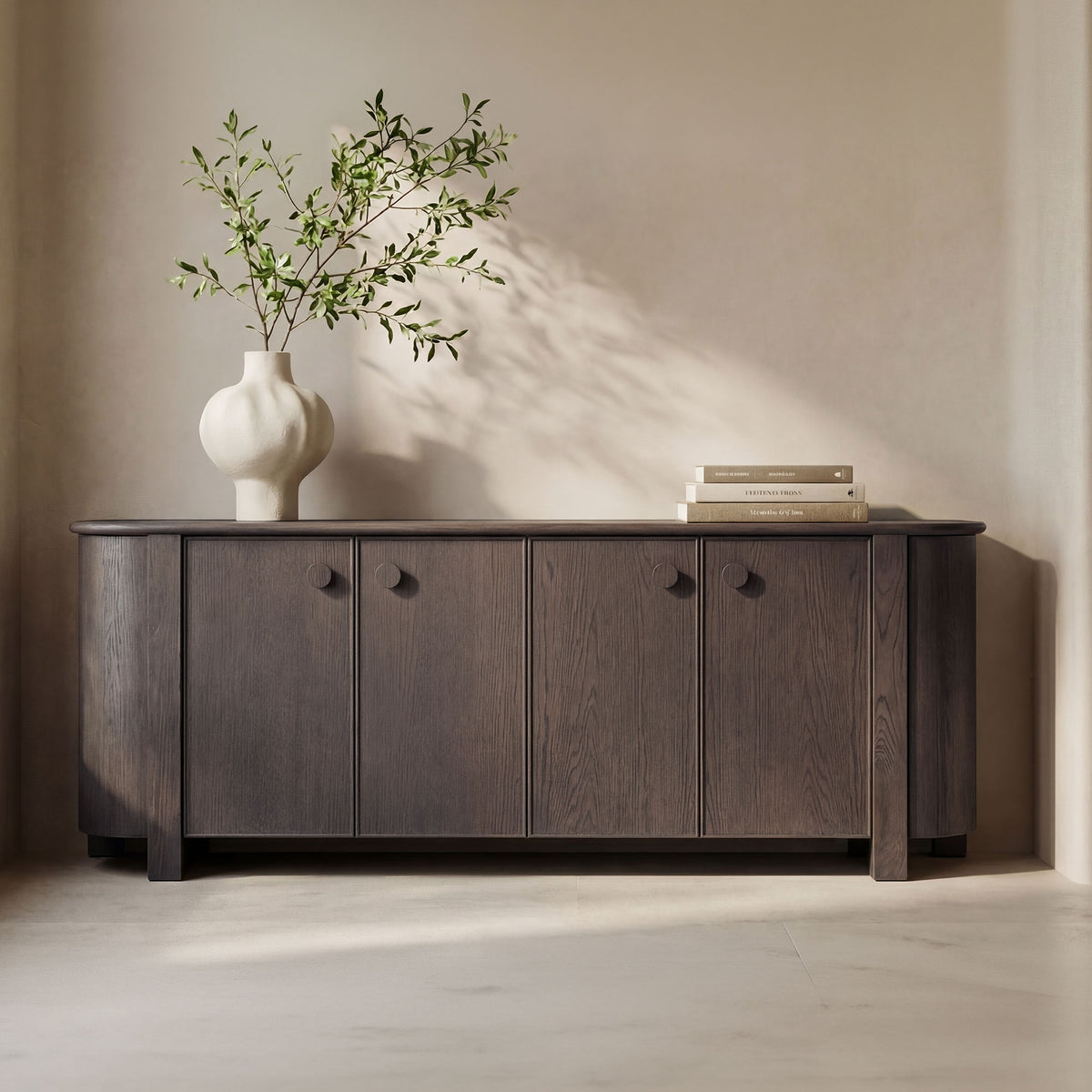 Loren Sideboard – 90" Oak Veneer Sideboard (2 Colors) (10)