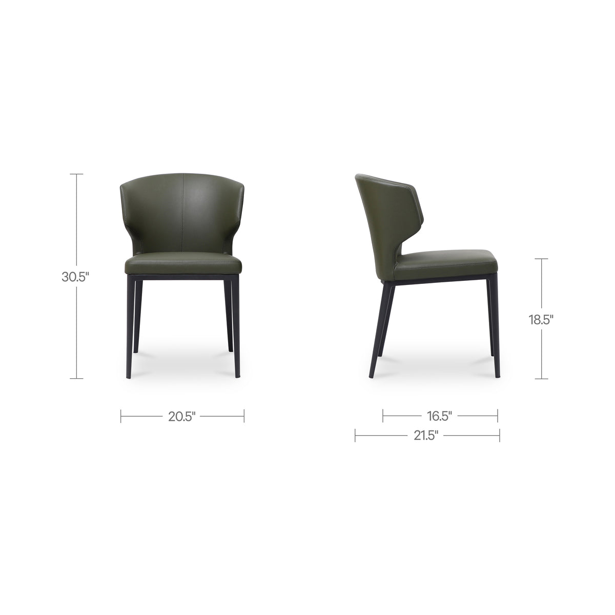 Delaney Dining Chair Set of 2 – 19.5" Vegan Leather Dining Chairs (2 Colors) (19)