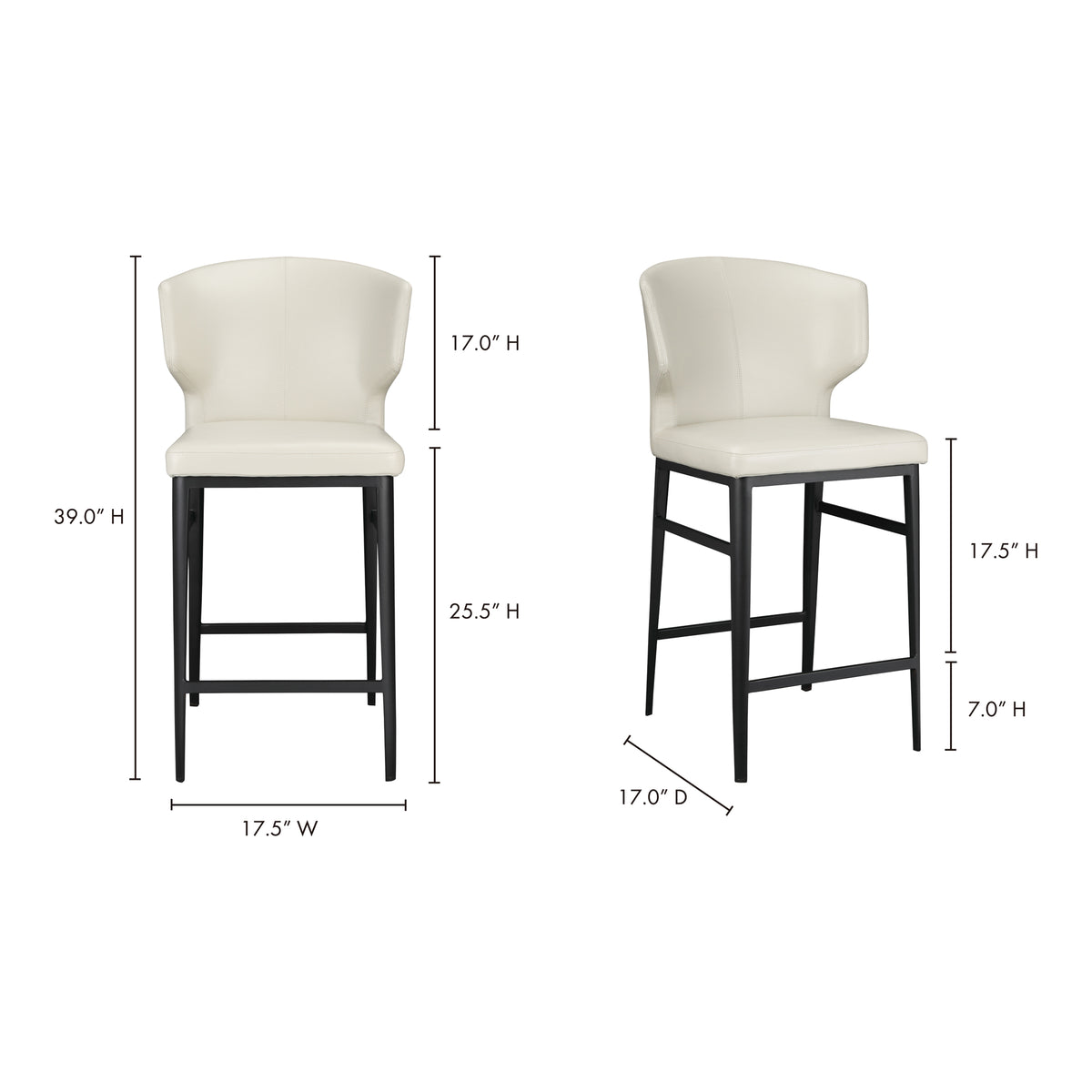 Delaney Counter Stool – 20.5" Vegan Leather Counter Stool (5)