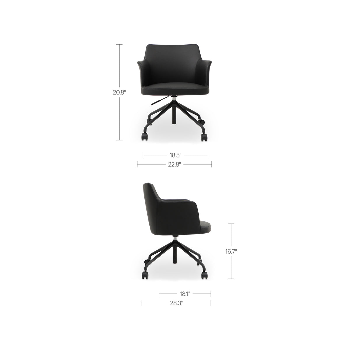 Morris Office Chair – 22.8" Vegan Leather Swivel Office Chair (7)