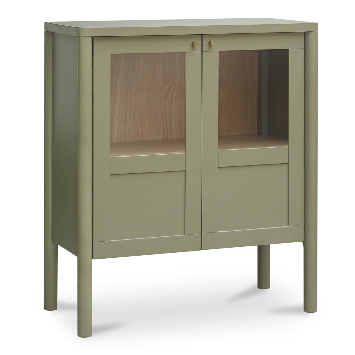 Hannah Cabinet – 35" Glass-Front Pine Cabinet (3)