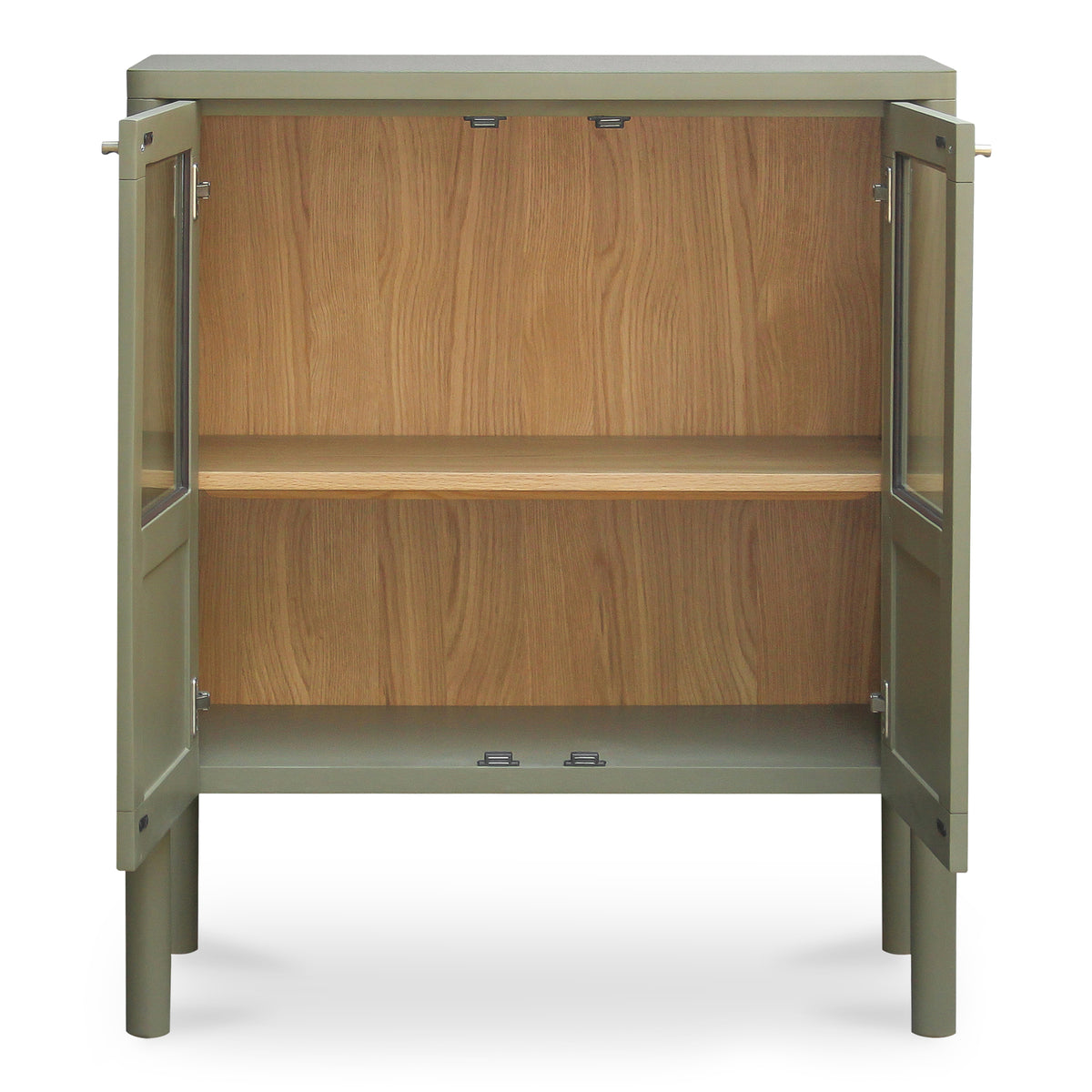 Hannah Cabinet – 35" Glass-Front Pine Cabinet (2)