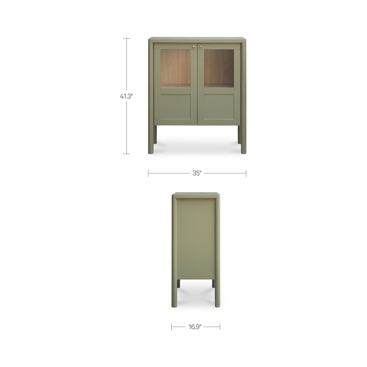 Hannah Cabinet – 35" Glass-Front Pine Cabinet (9)