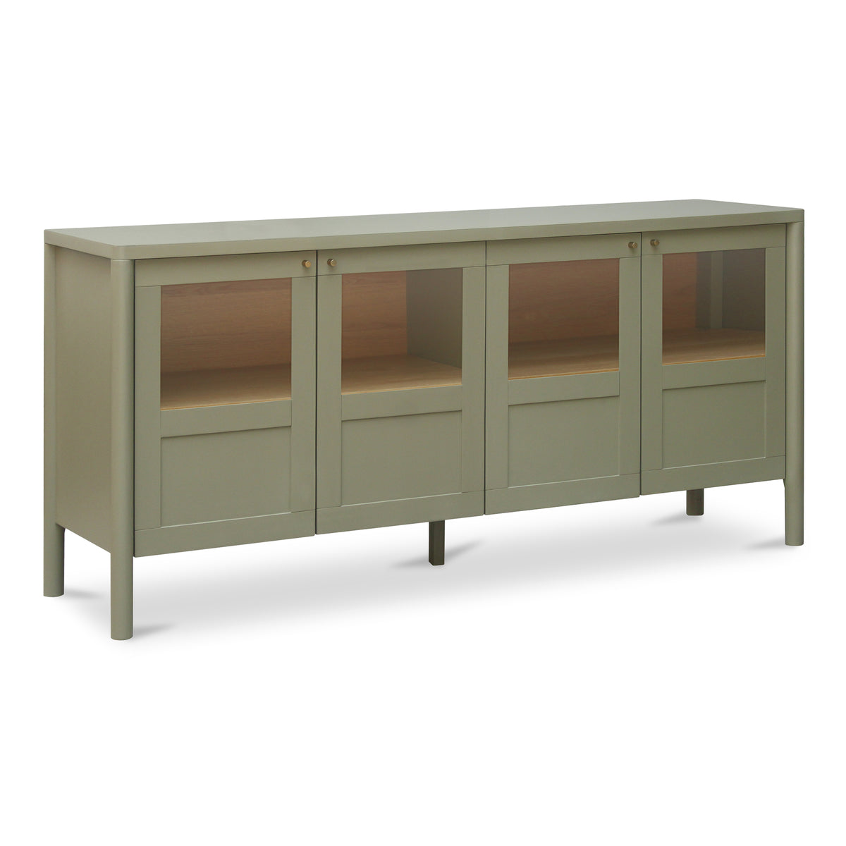 Hannah Sideboard – 72.8" Glass-Front Pine Sideboard (3)