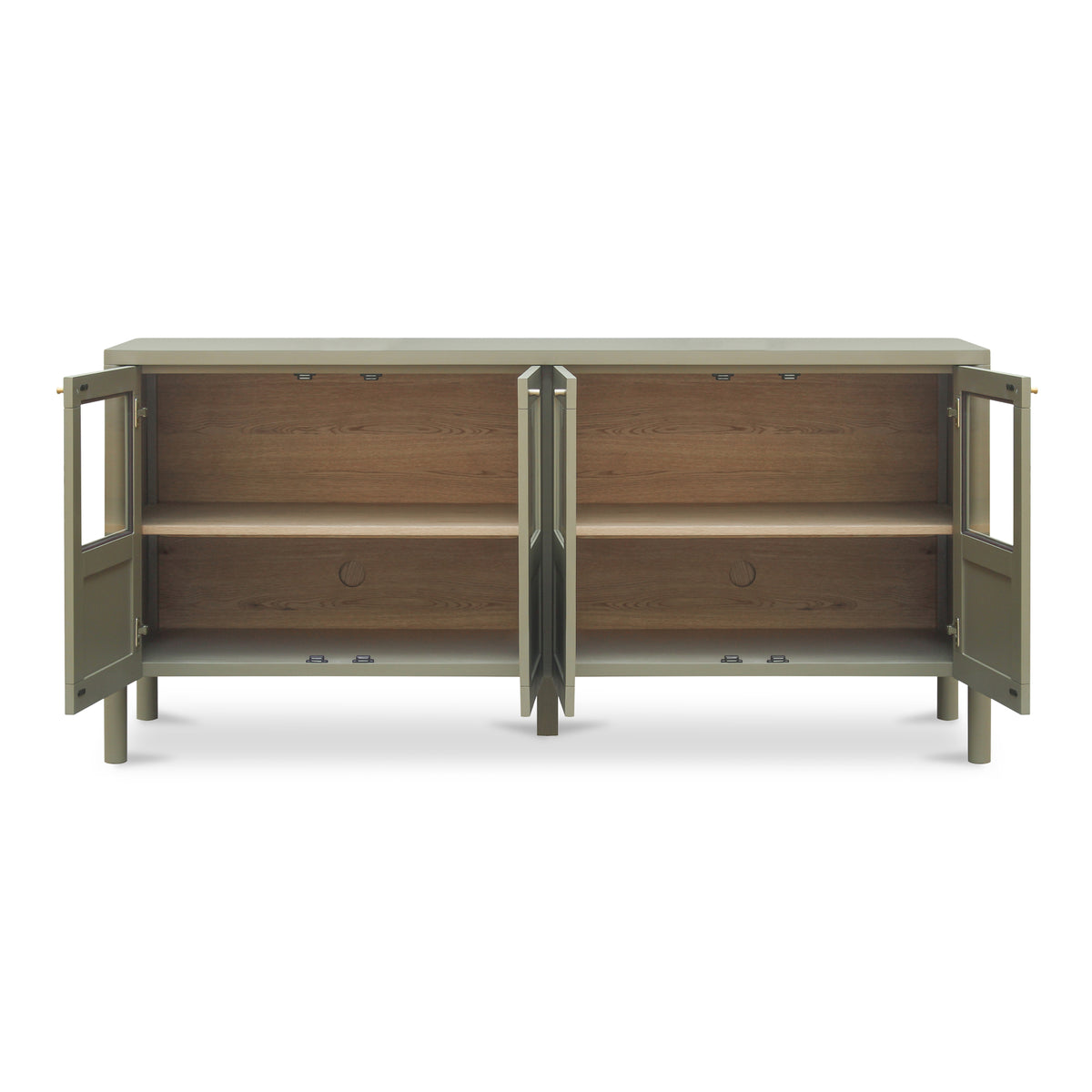 Hannah Sideboard – 72.8" Glass-Front Pine Sideboard (2)