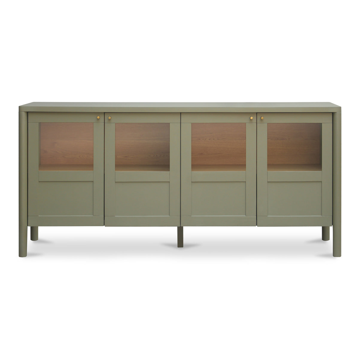 Hannah Sideboard – 72.8" Glass-Front Pine Sideboard (1)