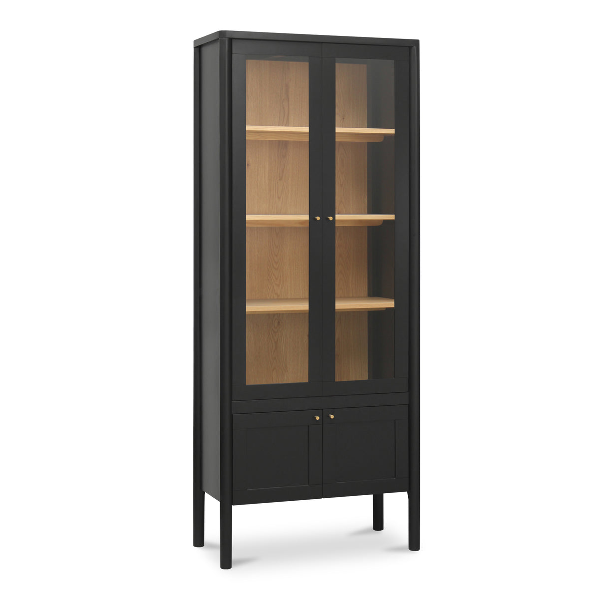 Hannah Tall Cabinet – 86.2" Glass-Front Pine Cabinet (2 Colors) (4)