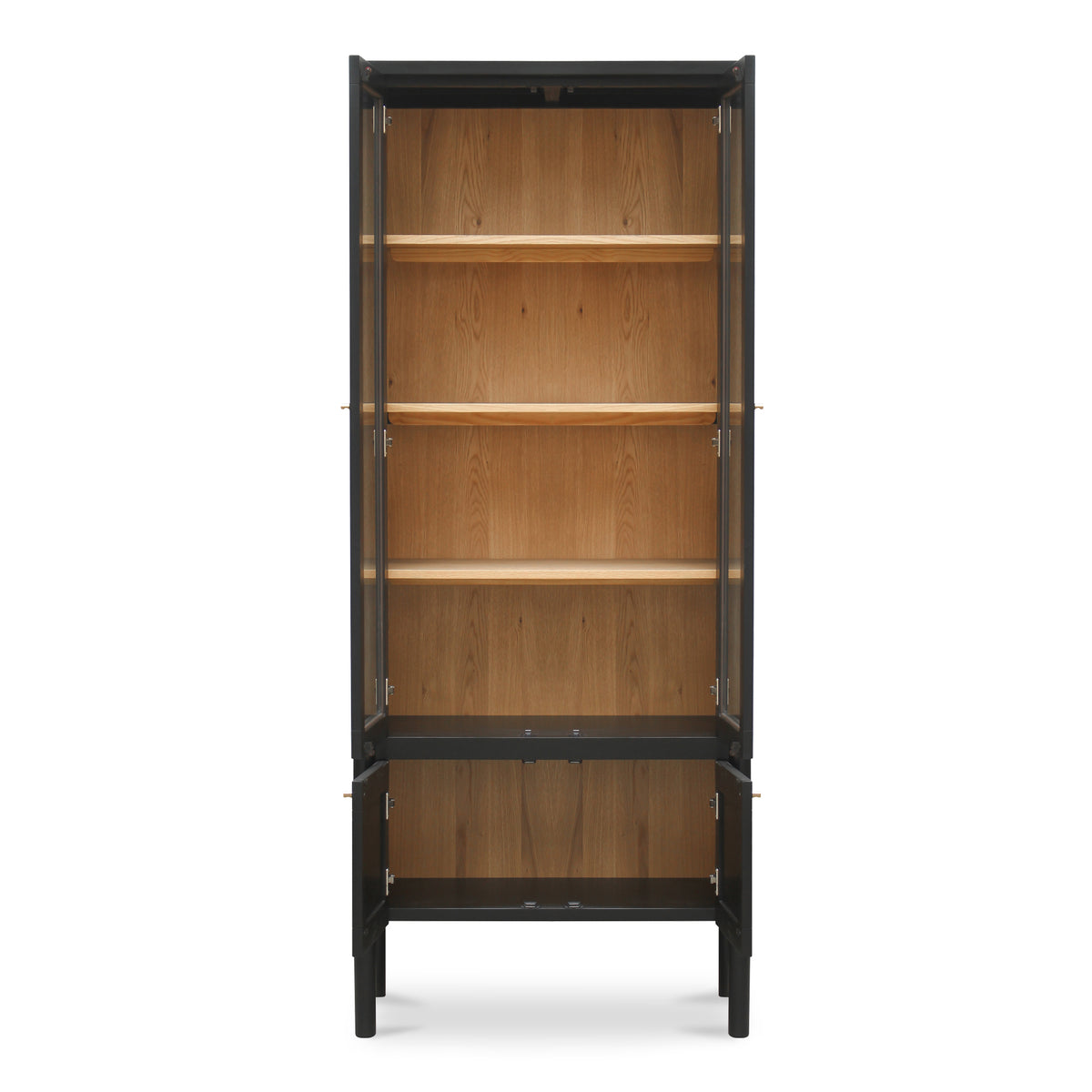 Hannah Tall Cabinet – 86.2" Glass-Front Pine Cabinet (2 Colors) (3)
