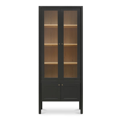 Hannah Tall Cabinet – 86.2" Glass-Front Pine Cabinet (2 Colors) (1)