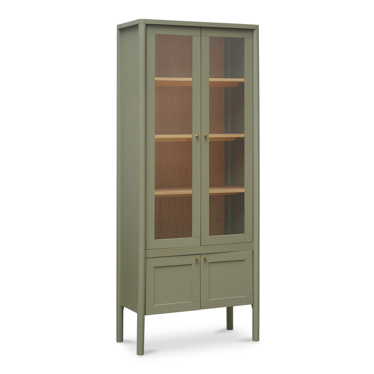 Hannah Tall Cabinet – 86.2" Glass-Front Pine Cabinet (2 Colors) (12)