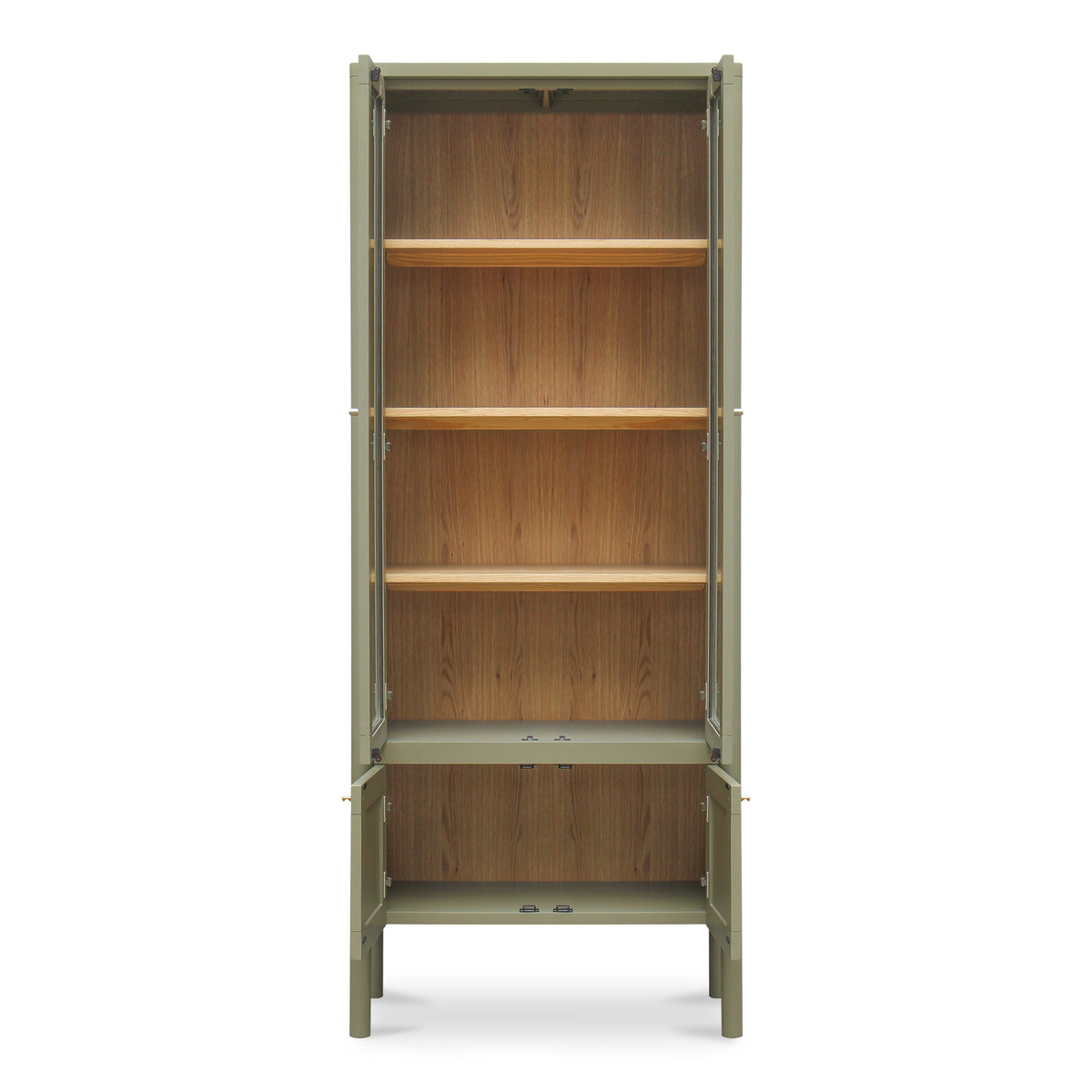 Hannah Tall Cabinet – 86.2" Glass-Front Pine Cabinet (2 Colors) (11)