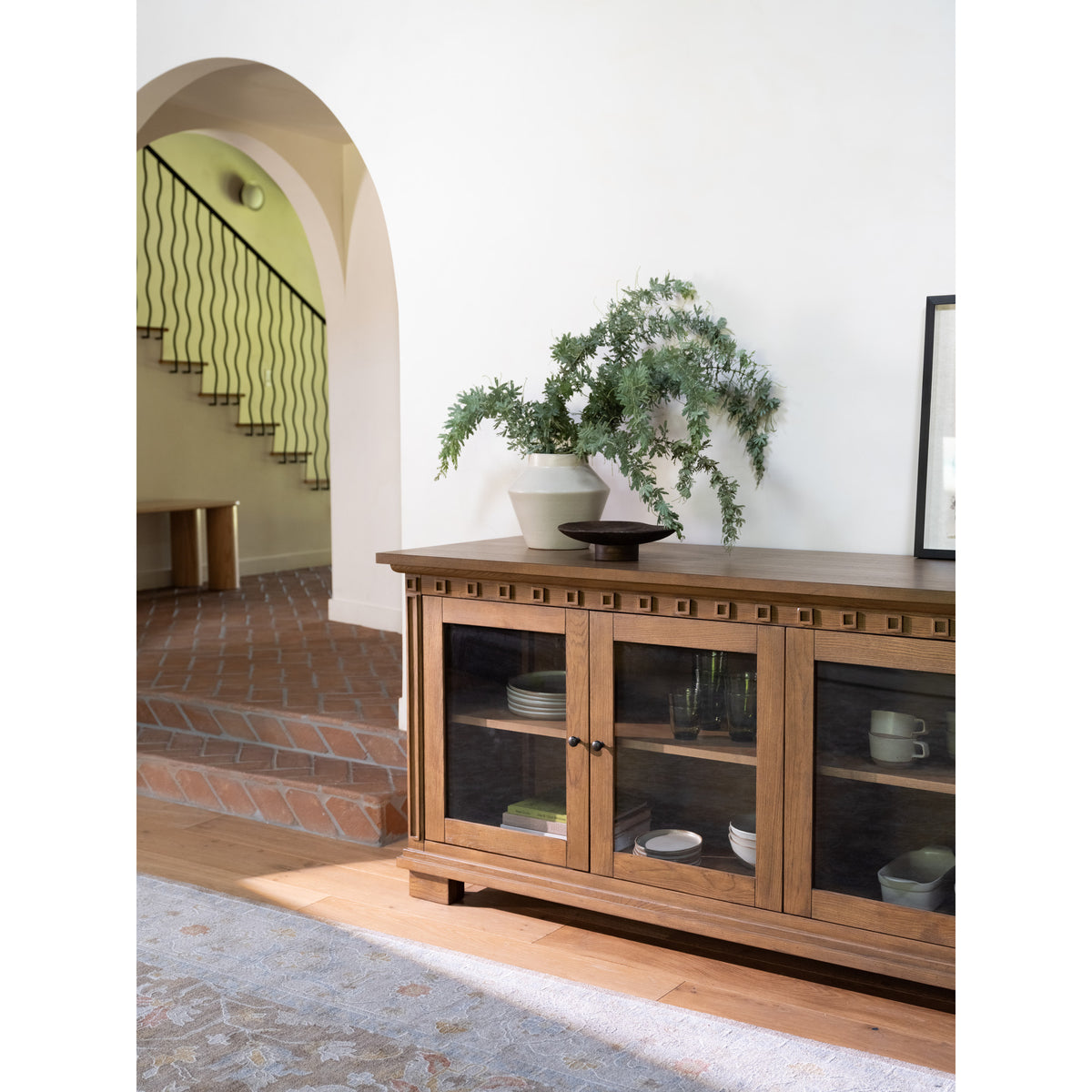 Lillian Sideboard – 83.7" Ash Sideboard with Glass Doors (9)