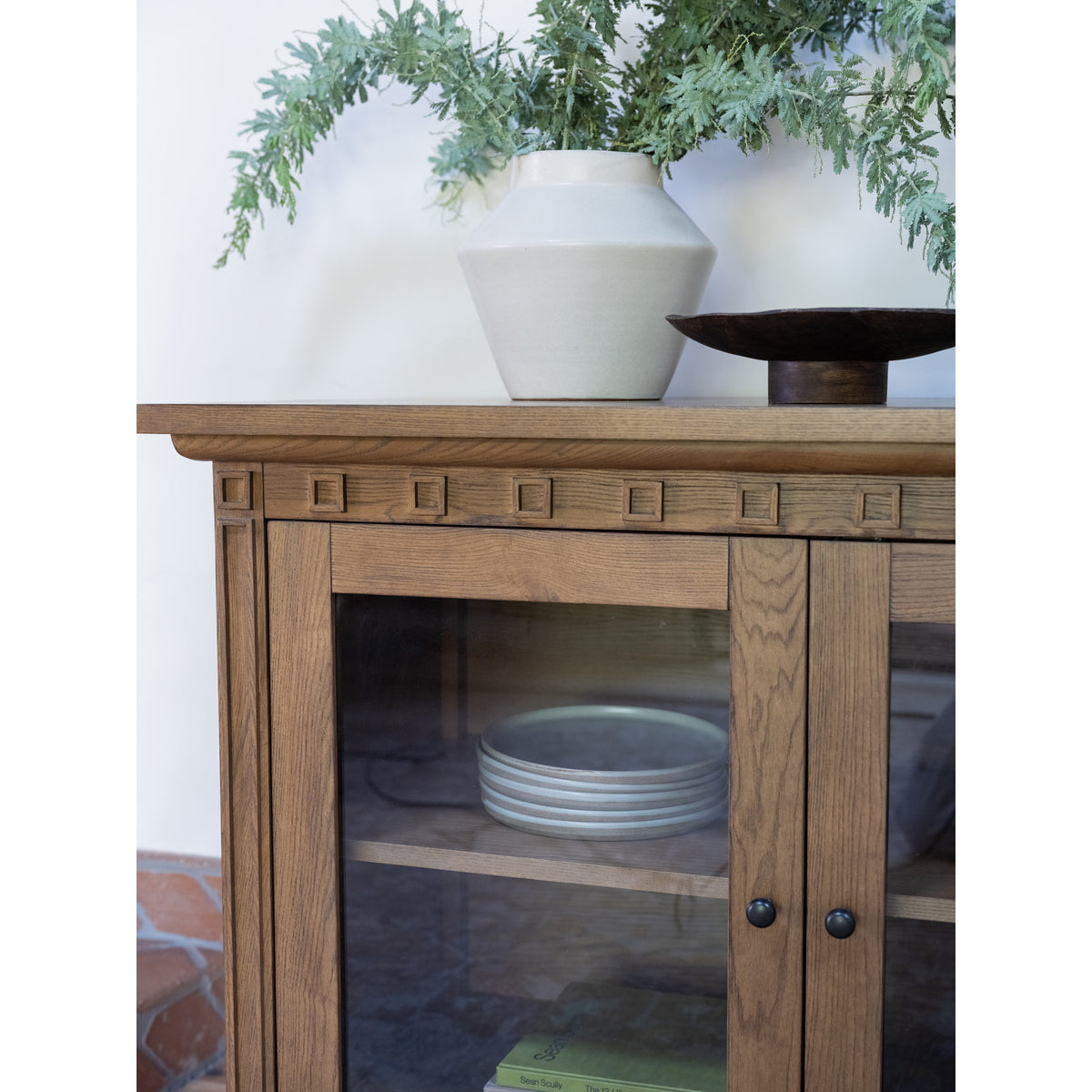 Lillian Sideboard – 83.7" Ash Sideboard with Glass Doors (10)