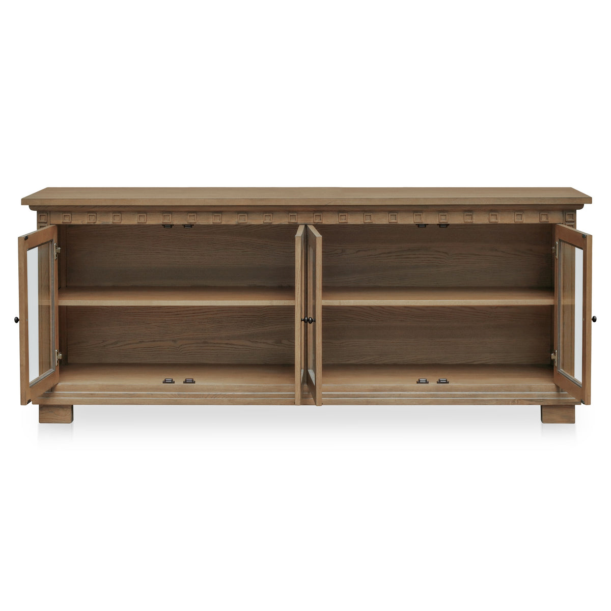 Lillian Sideboard – 83.7" Ash Sideboard with Glass Doors (2)