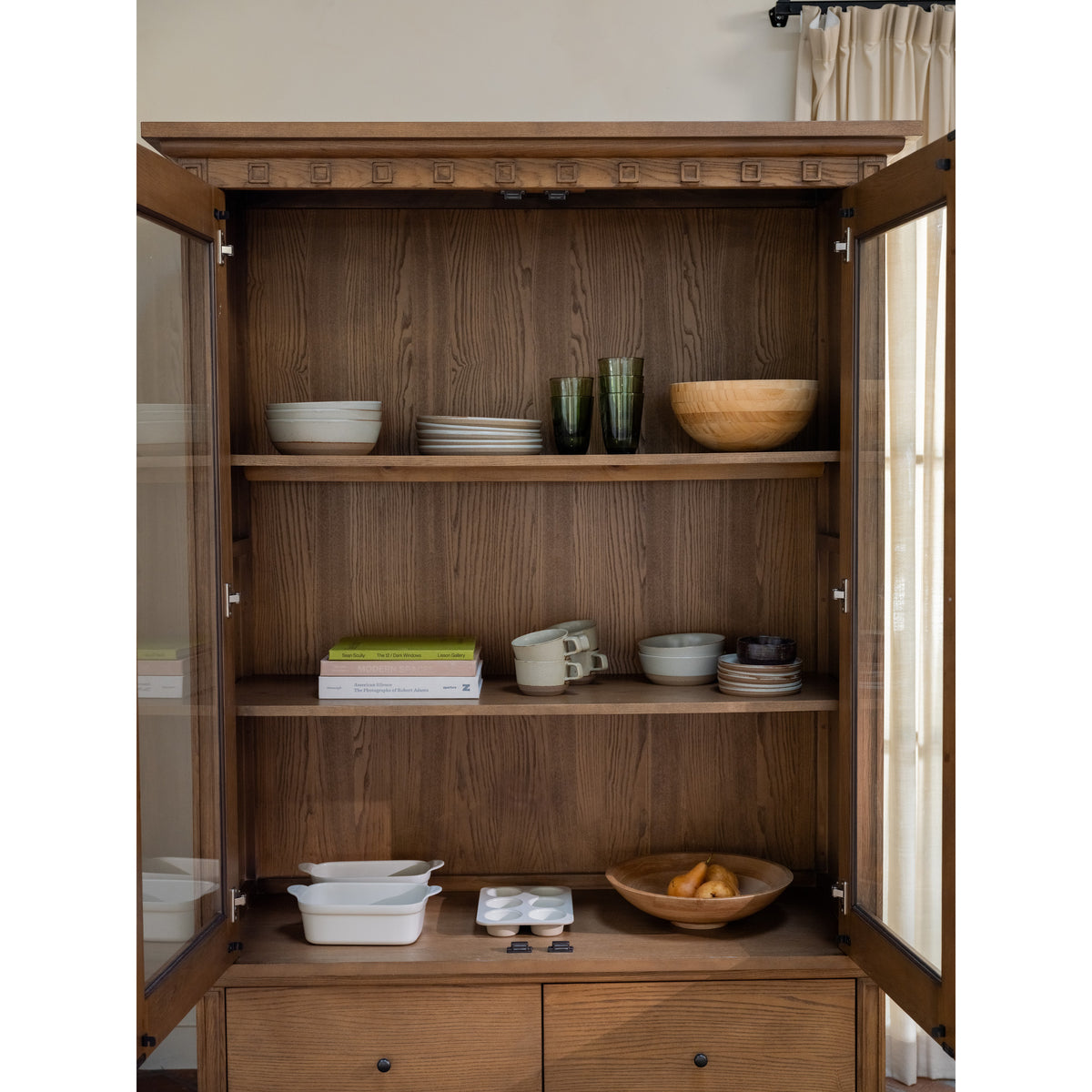 Lillian Tall Cabinet – 52" Ash Cabinet with Glass Doors (11)
