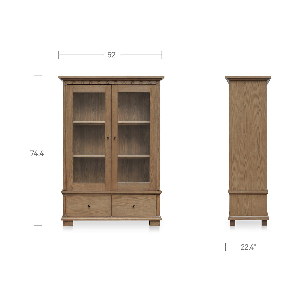 Lillian Tall Cabinet – 52" Ash Cabinet with Glass Doors (15)