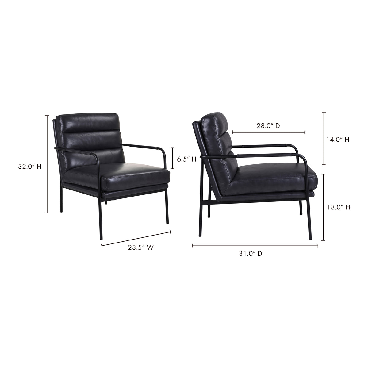 Verlaine Armchair – 23.5" Leather Accent Chair (3 Colors) (7)