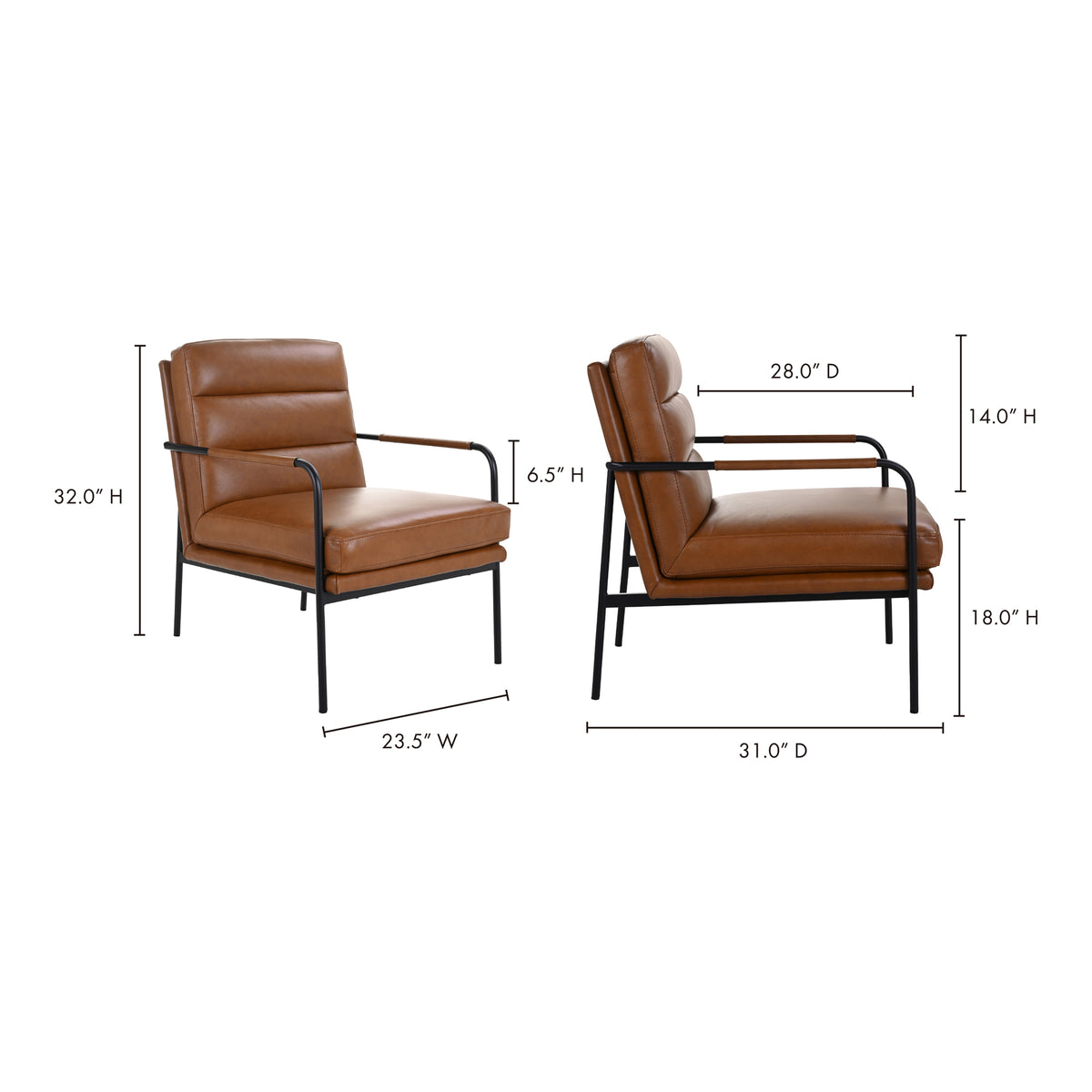 Verlaine Armchair – 23.5" Leather Accent Chair (3 Colors) (14)