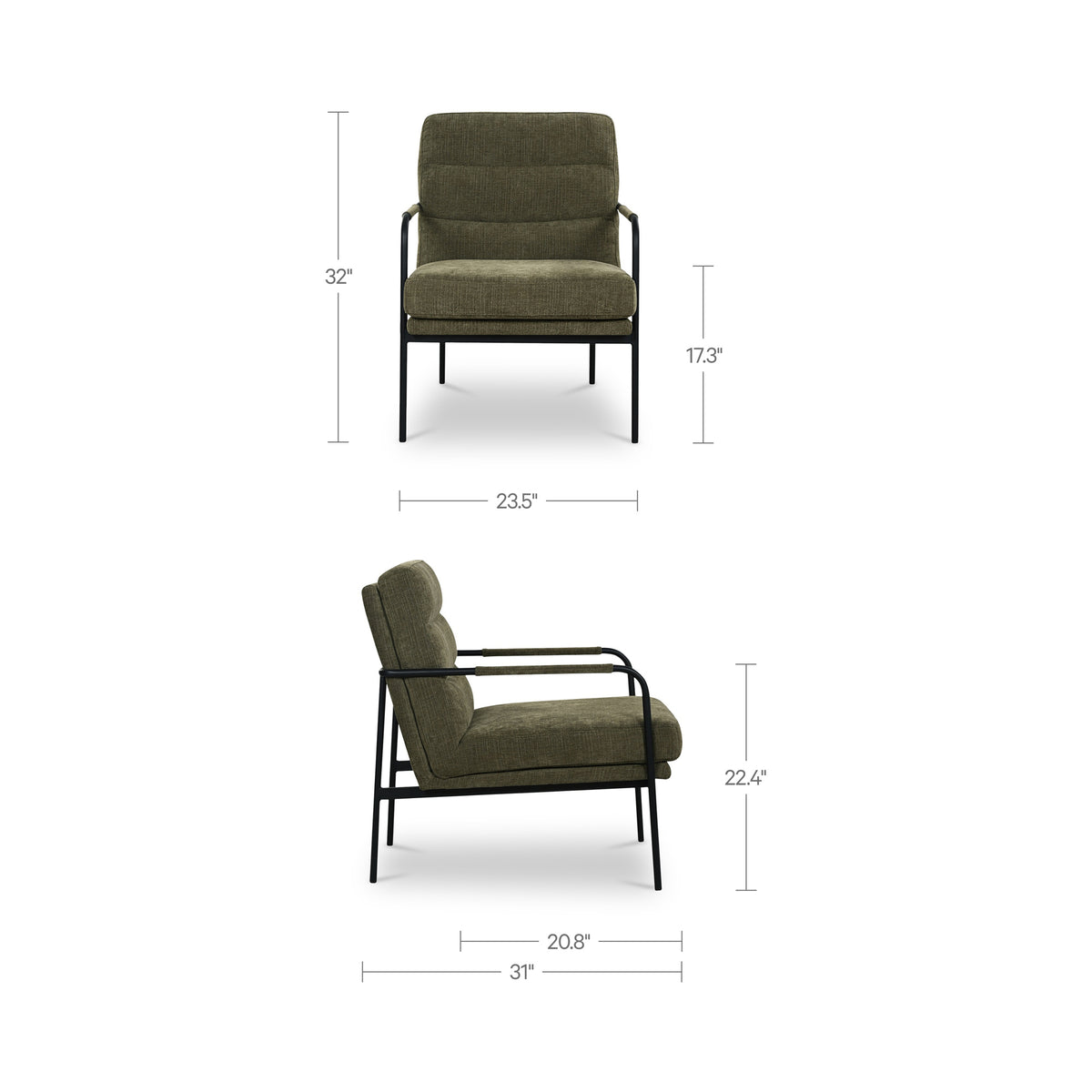 Verlaine Armchair – 23.5" Leather Accent Chair (3 Colors) (18)