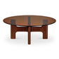 Luke Coffee Table – 42" Round Amber Glass Coffee Table (3)