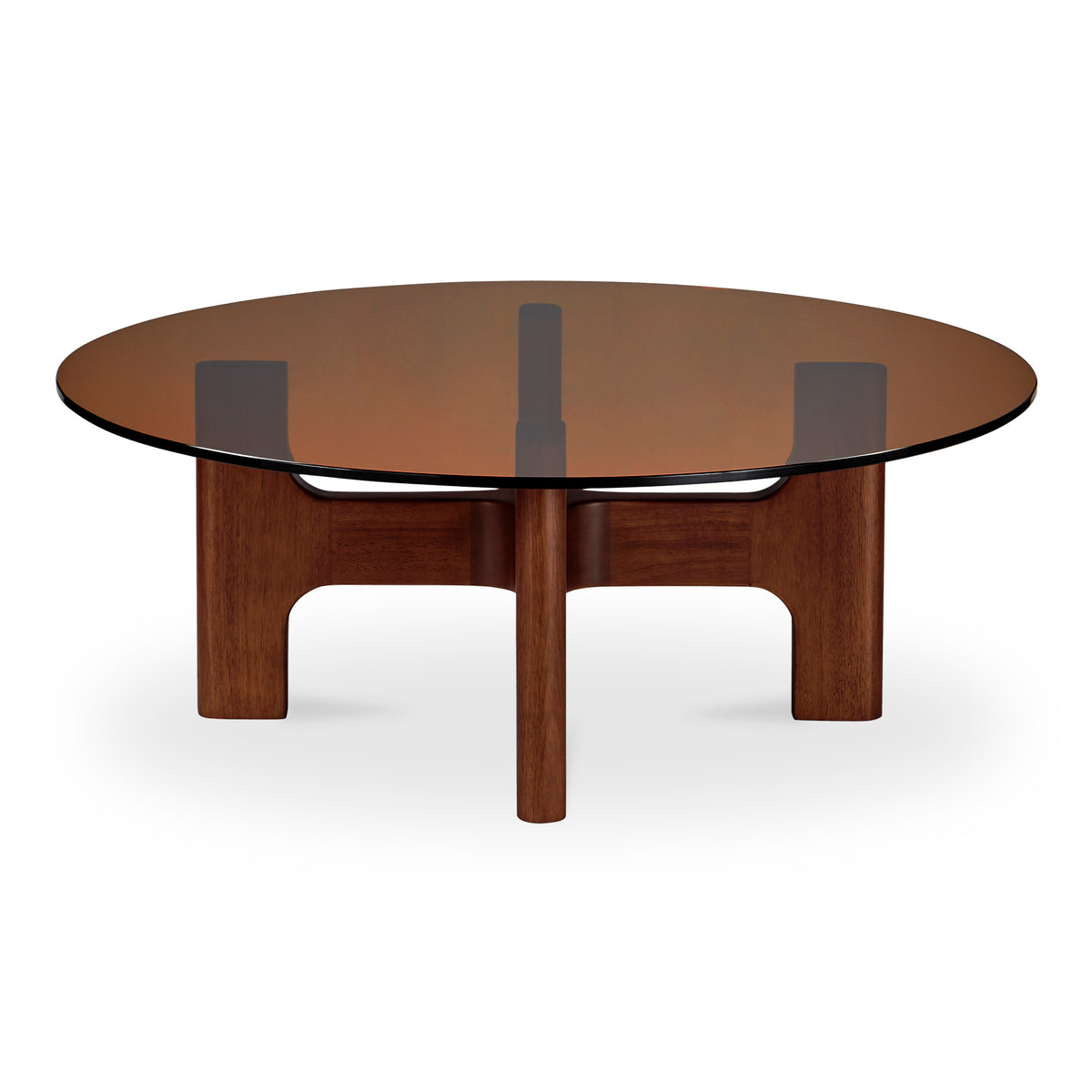 Luke Coffee Table – 42" Round Amber Glass Coffee Table (3)