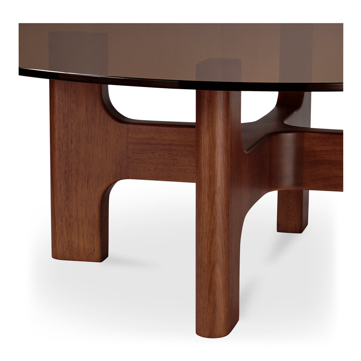 Luke Coffee Table – 42" Round Amber Glass Coffee Table (4)