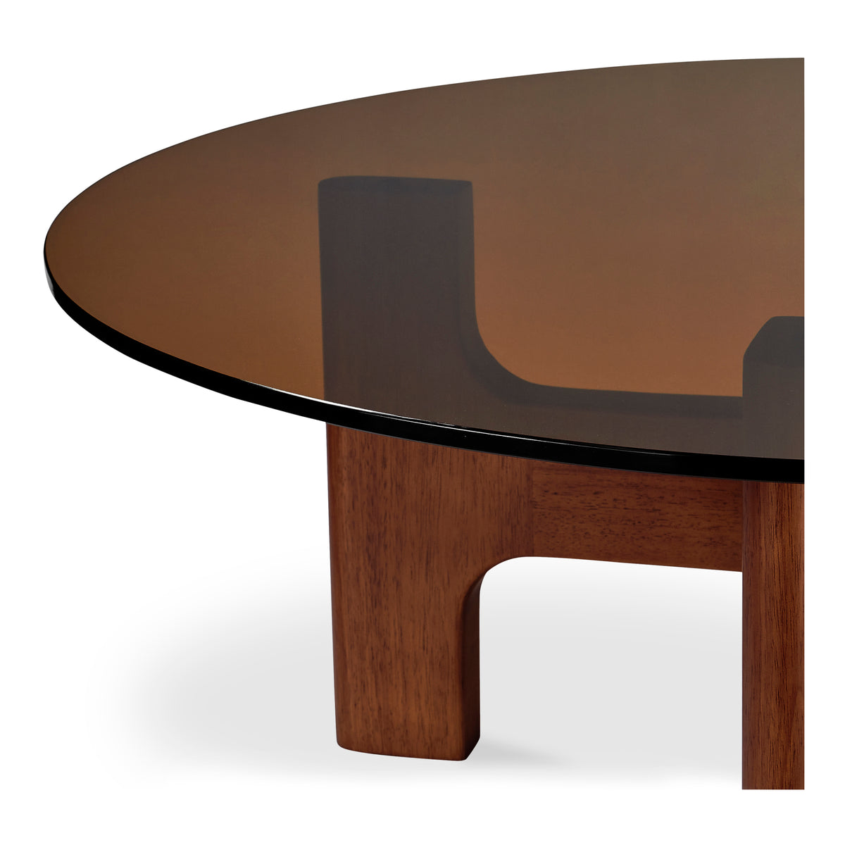 Luke Coffee Table – 42" Round Amber Glass Coffee Table (5)