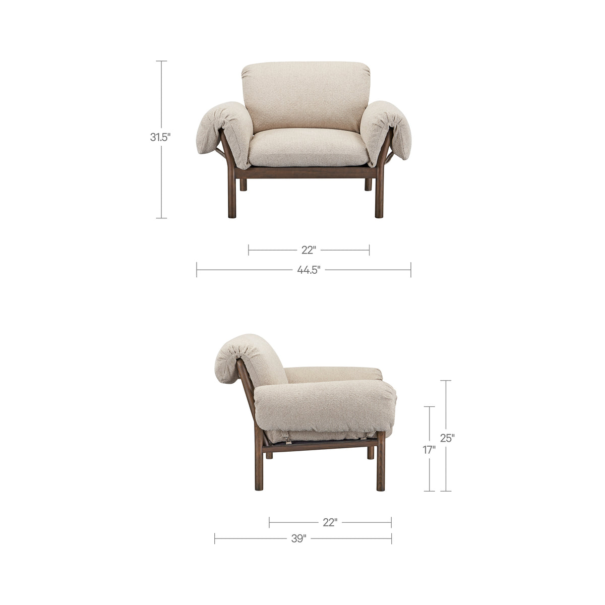 Cardero Lounge Chair – 44.5" Upholstered Lounge Chair (5)