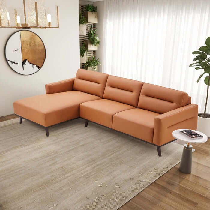 Ella PU Leather L-Shape Sectional Chaise Sofa 109"