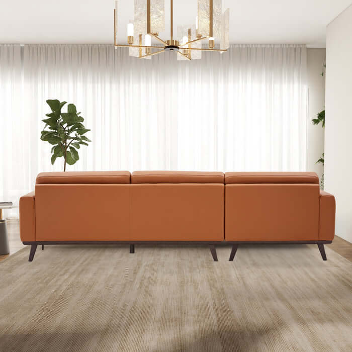 Ella PU Leather L-Shape Sectional Chaise Sofa 109"
