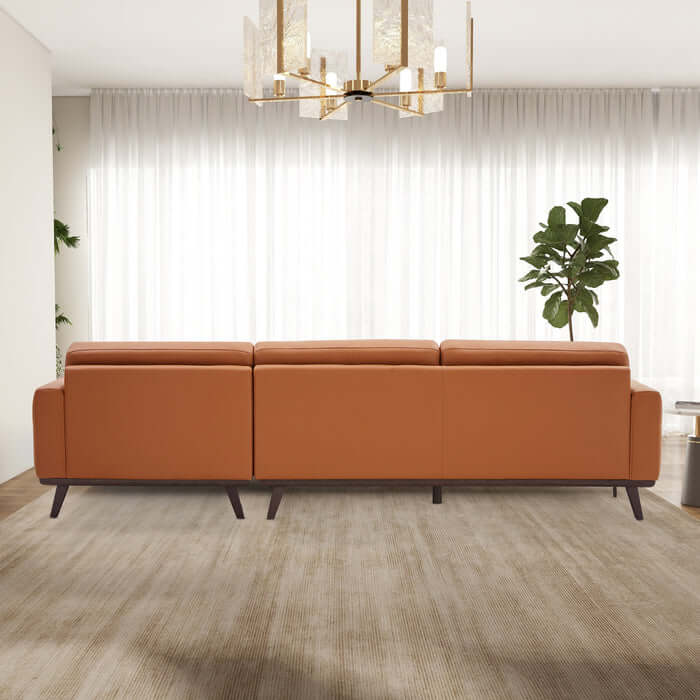 Ella PU Leather L-Shape Sectional Chaise Sofa 109"