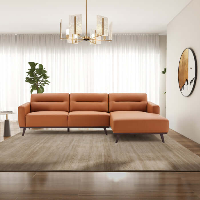 Ella PU Leather L-Shape Sectional Chaise Sofa 109"