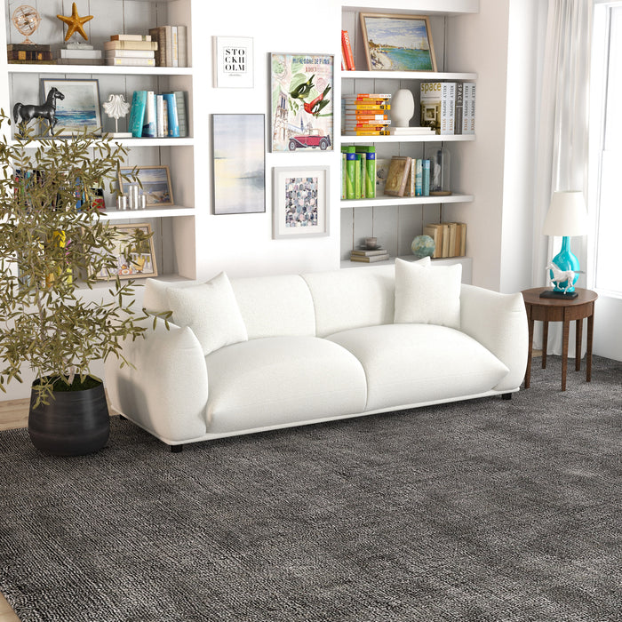 Emma Cream Boucle Sofa 89" – in room setting