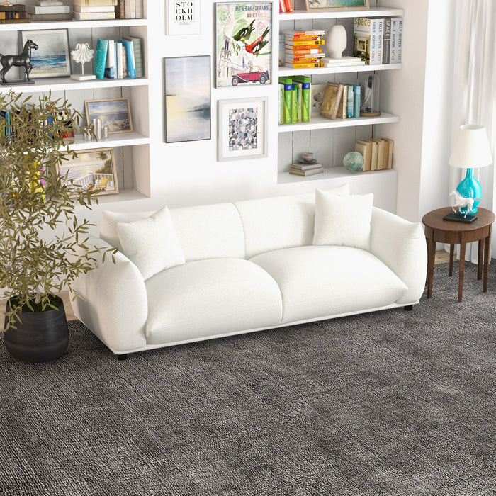 Emma Cream Boucle Sofa 89" – in room setting