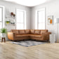 Erman MCM Premium Leather Corner Sofa Sectional 89"