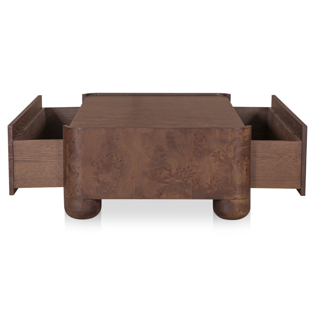 Gibson Coffee Table – 55" Oak and Burl Veneer Coffee Table (2 Colors) (3)