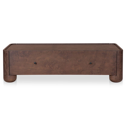 Gibson Coffee Table – 55" Oak and Burl Veneer Coffee Table (2 Colors) (1)