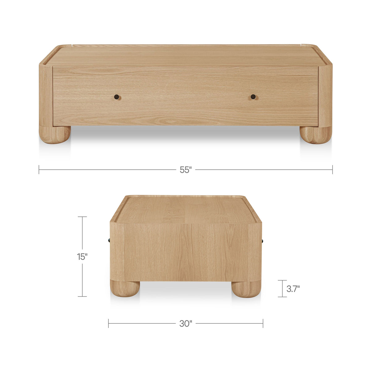 Gibson Coffee Table – 55" Oak and Burl Veneer Coffee Table (2 Colors) (20)
