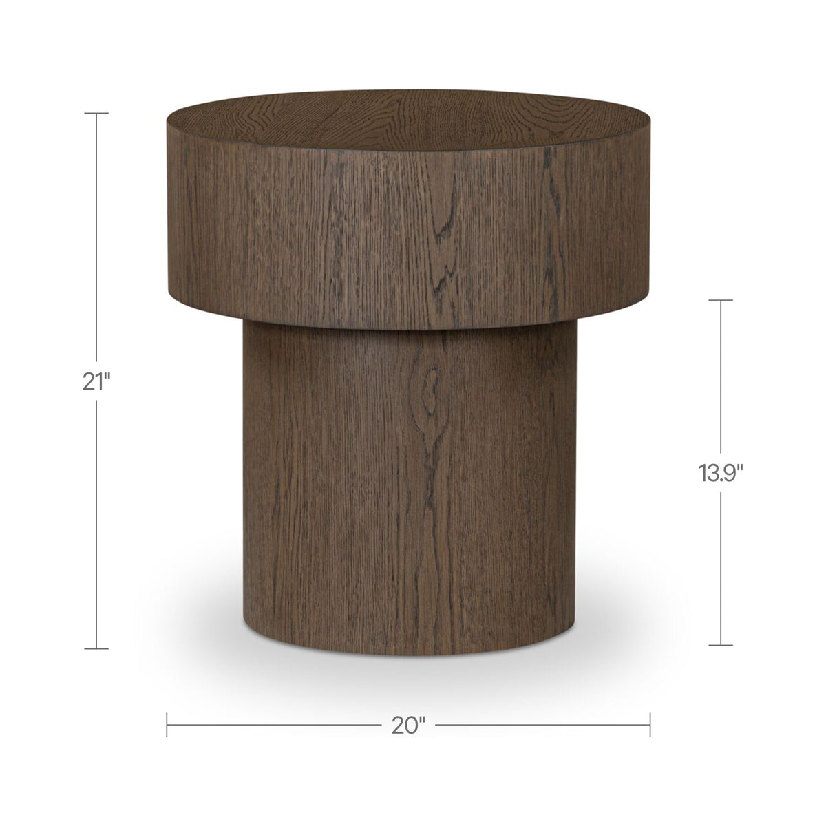 Corey Side Table – 20" Round Oak Veneer Side Table (2 Colors) (8)