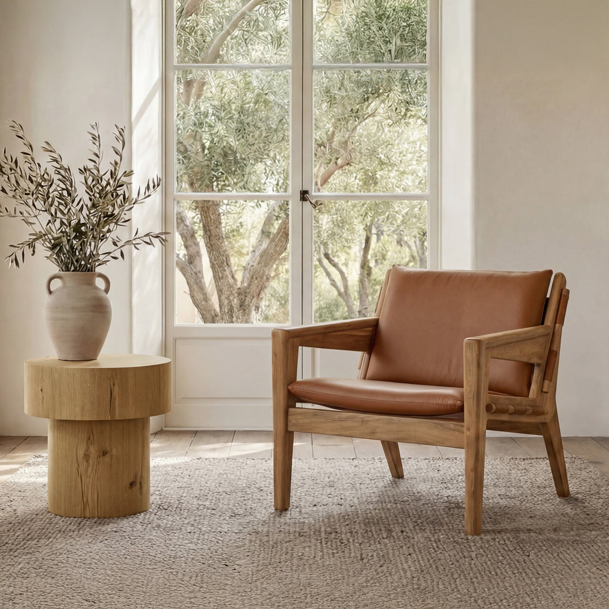 Corey Side Table – 20" Round Oak Veneer Side Table (2 Colors) (13)