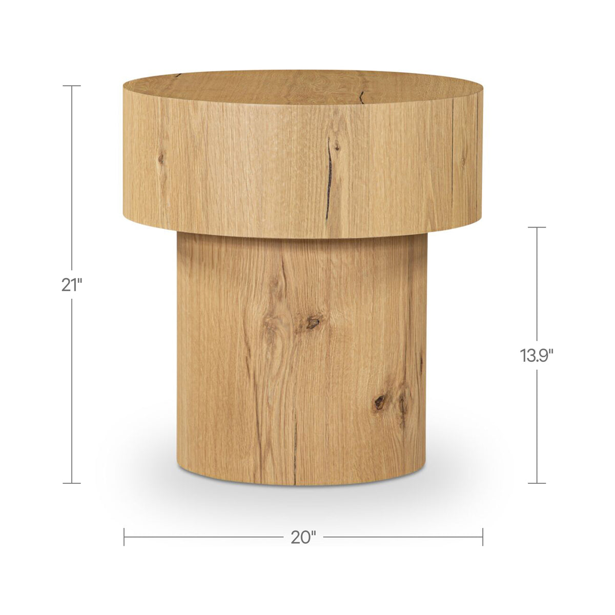 Corey Side Table – 20" Round Oak Veneer Side Table (2 Colors) (14)