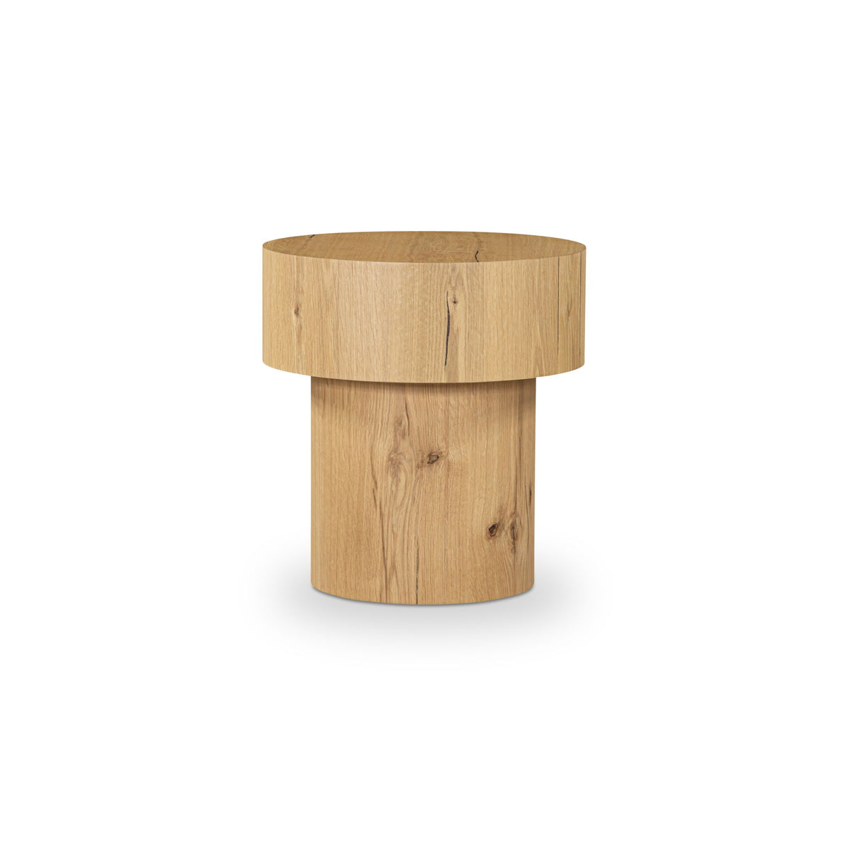 Corey Side Table – 20" Round Oak Veneer Side Table (2 Colors) (2)