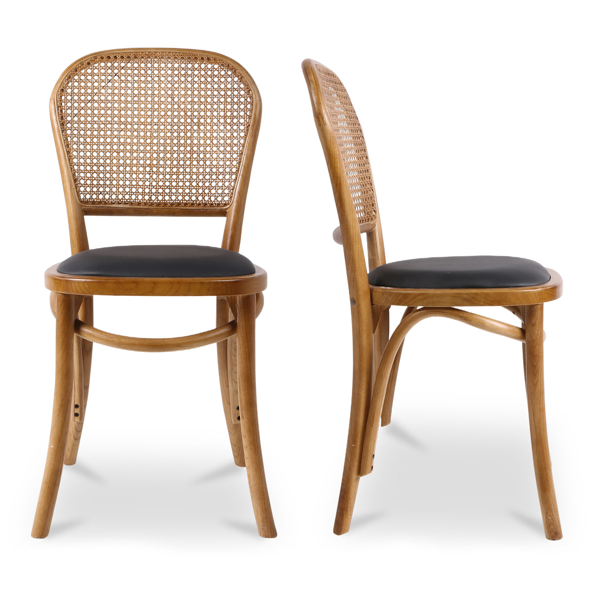 Bedford Dining Chair – 16" Rattan and Elm Dining Chair, Set of 2 (4)