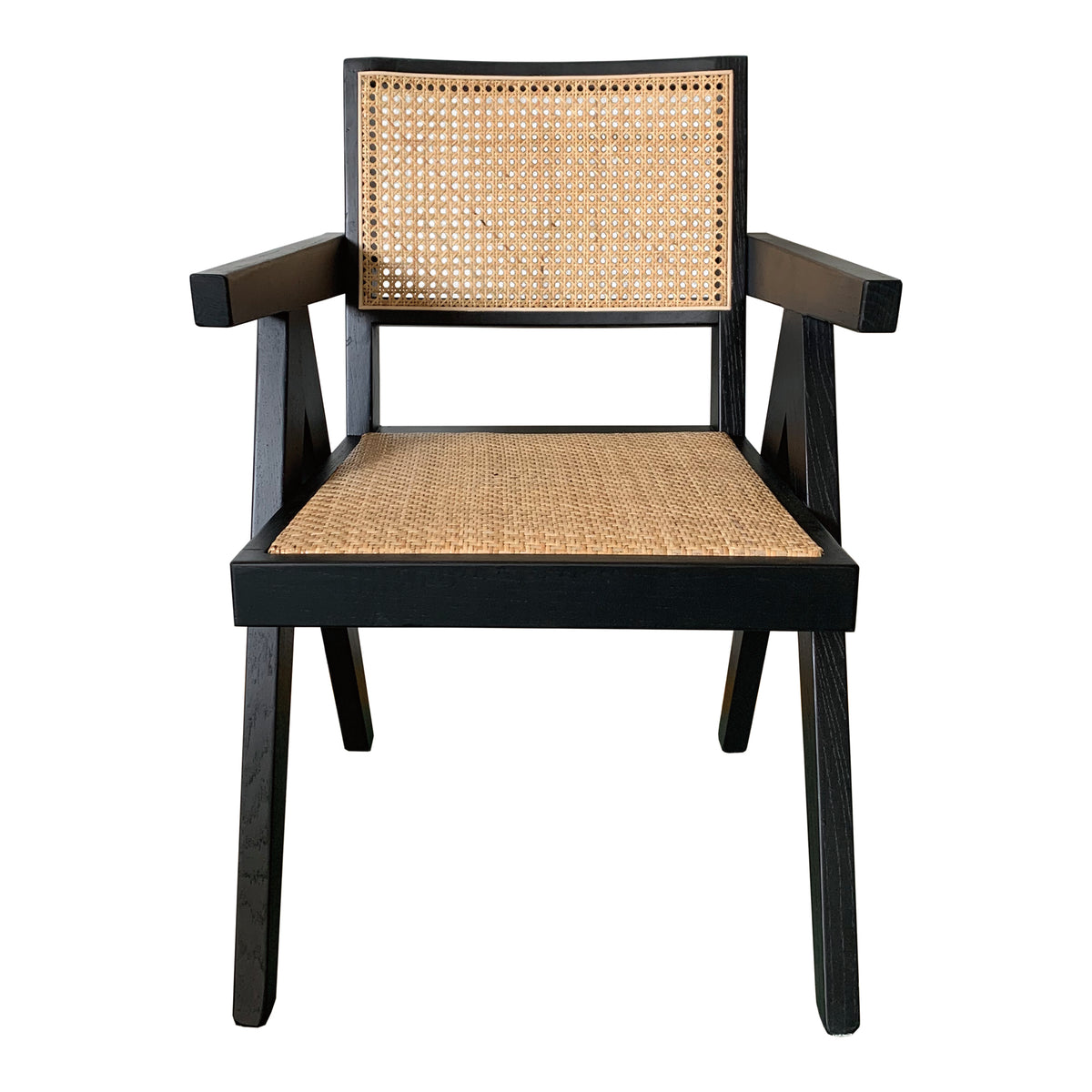 Takashi Dining Chair Set of 2 – 20" Elm and Rattan Dining Chairs (2)