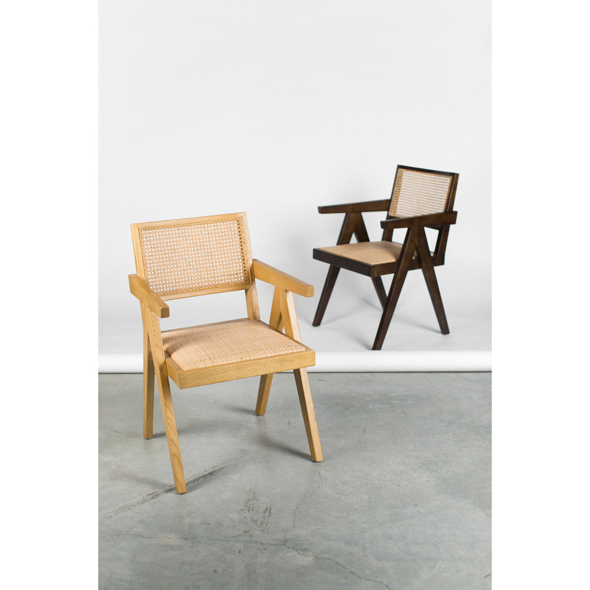 Takashi Dining Chair Set of 2 – 20" Elm and Rattan Dining Chairs (8)