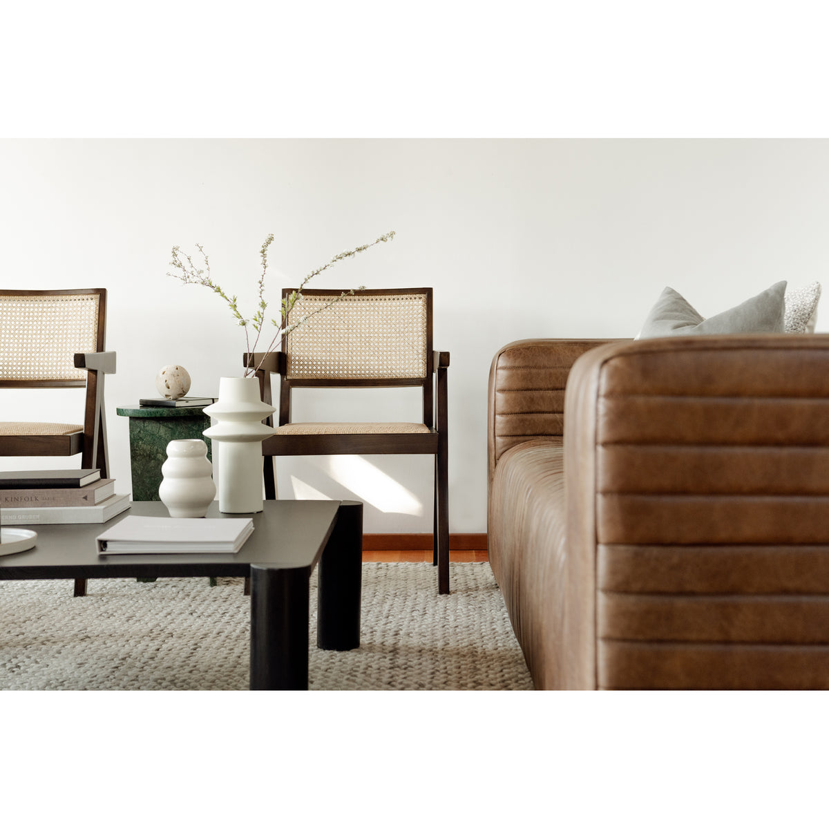 Takashi Dining Chair Set of 2 – 20" Elm and Rattan Dining Chairs (9)